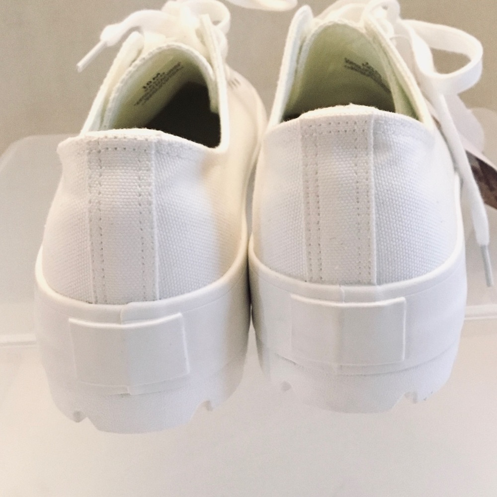 SINCERELY JULES VASCO White Canvas Platform Sneakers Low Cut Lace-up Size-10 NEW - Picture 7 of 15